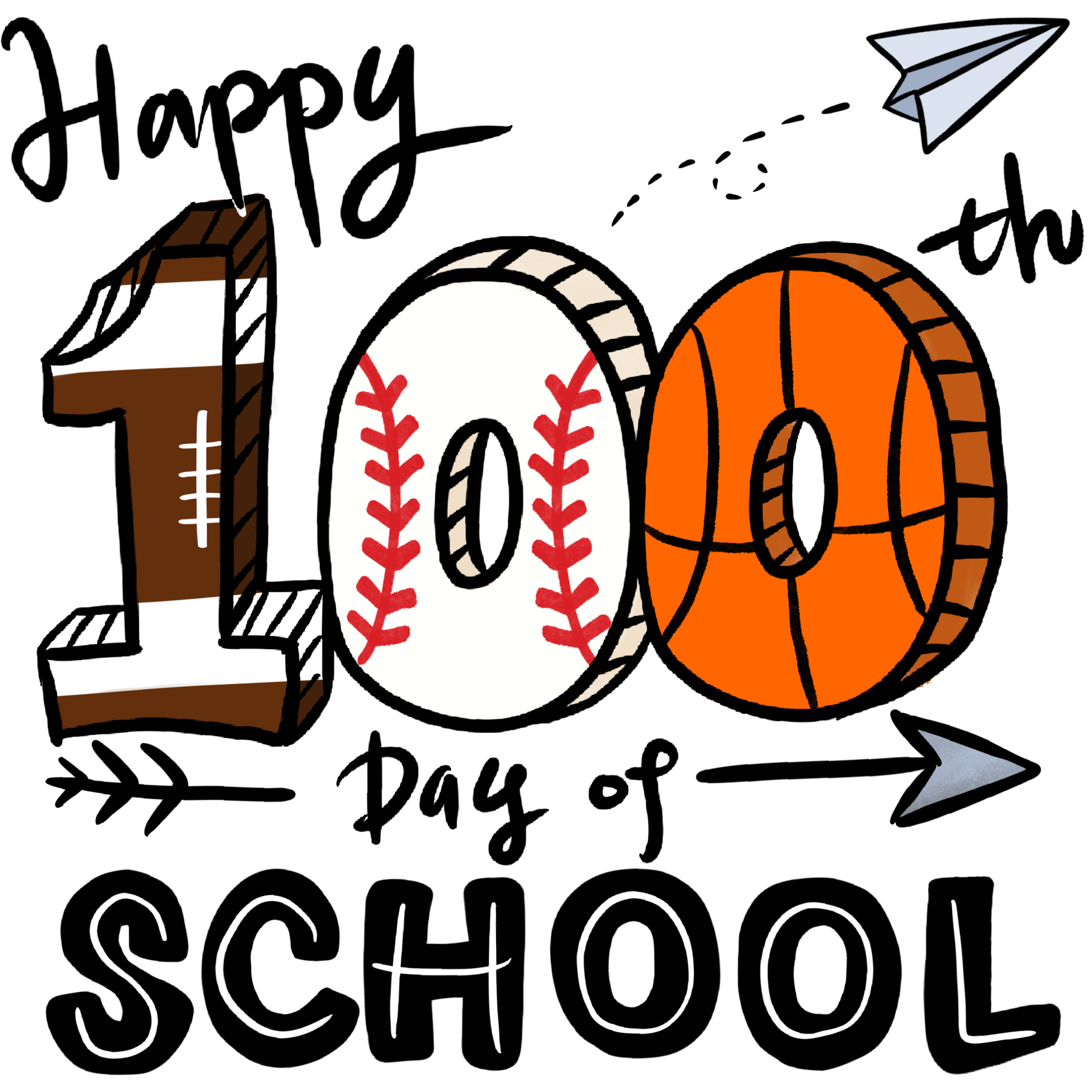 100TH DAY OF SCHOOL SPORTSDTF TRANSFER SWcreations