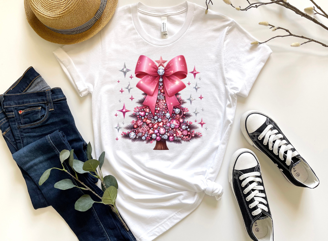 PINK CHRISTMAS TREE-DTF TRANSFER