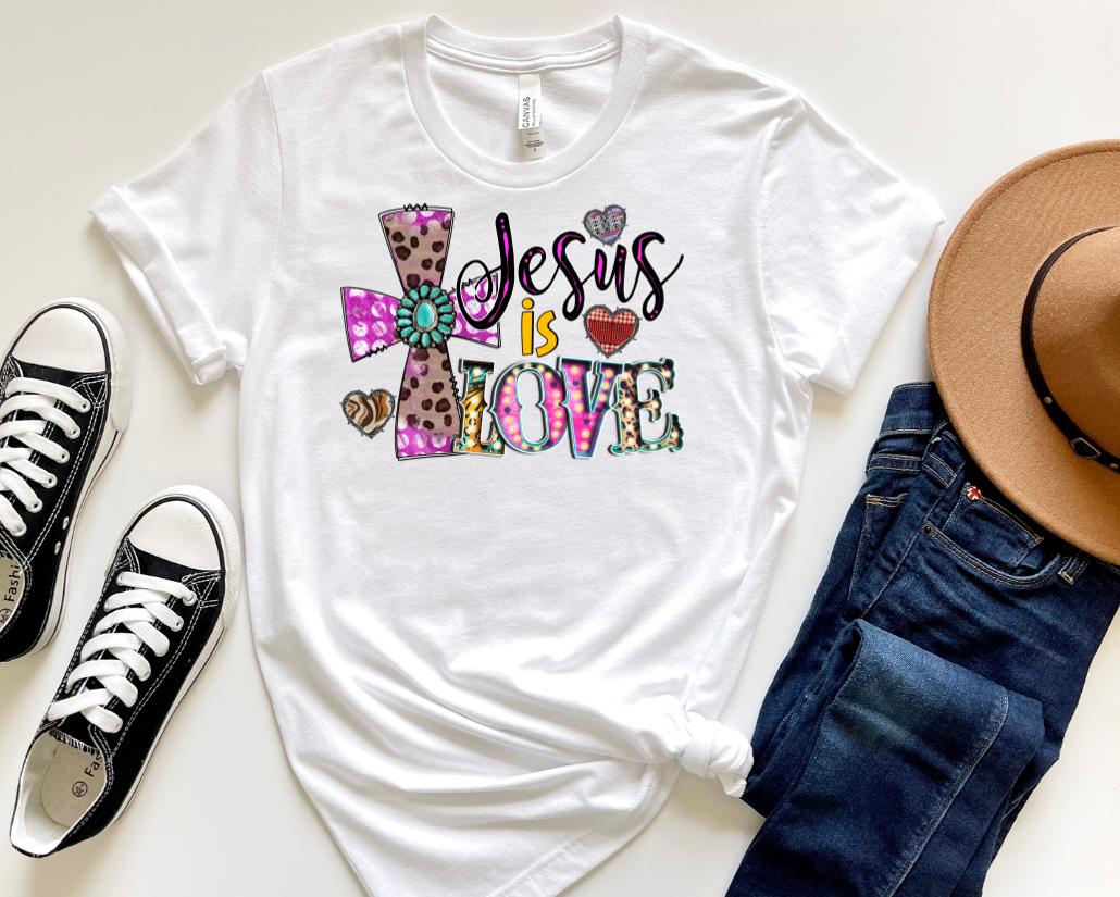 JESUS IS LOVE DTF TRANSFER