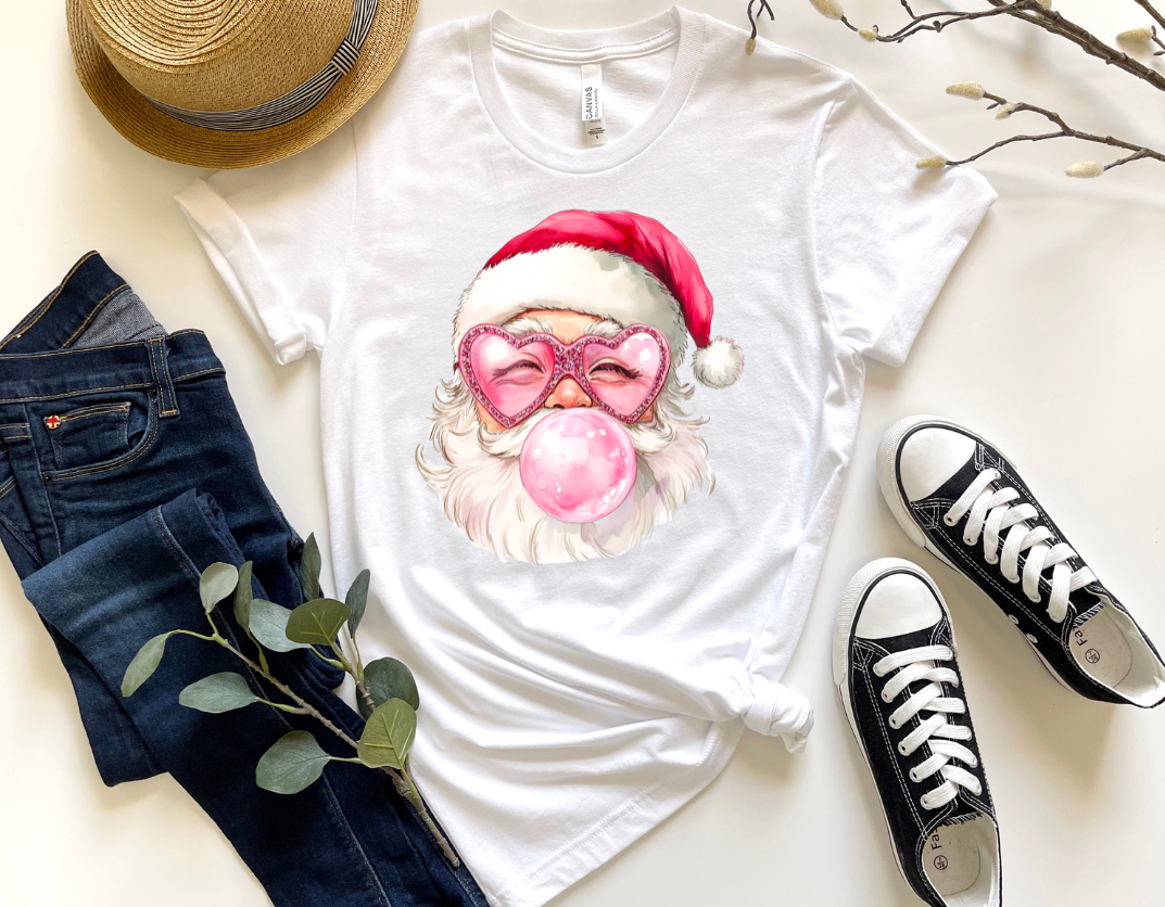 SANTA BLOWING BUBBLE GUM-DTF TRANSFER