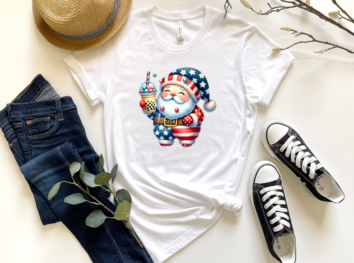 USA FLAG SANTA-DTF TRANSFER