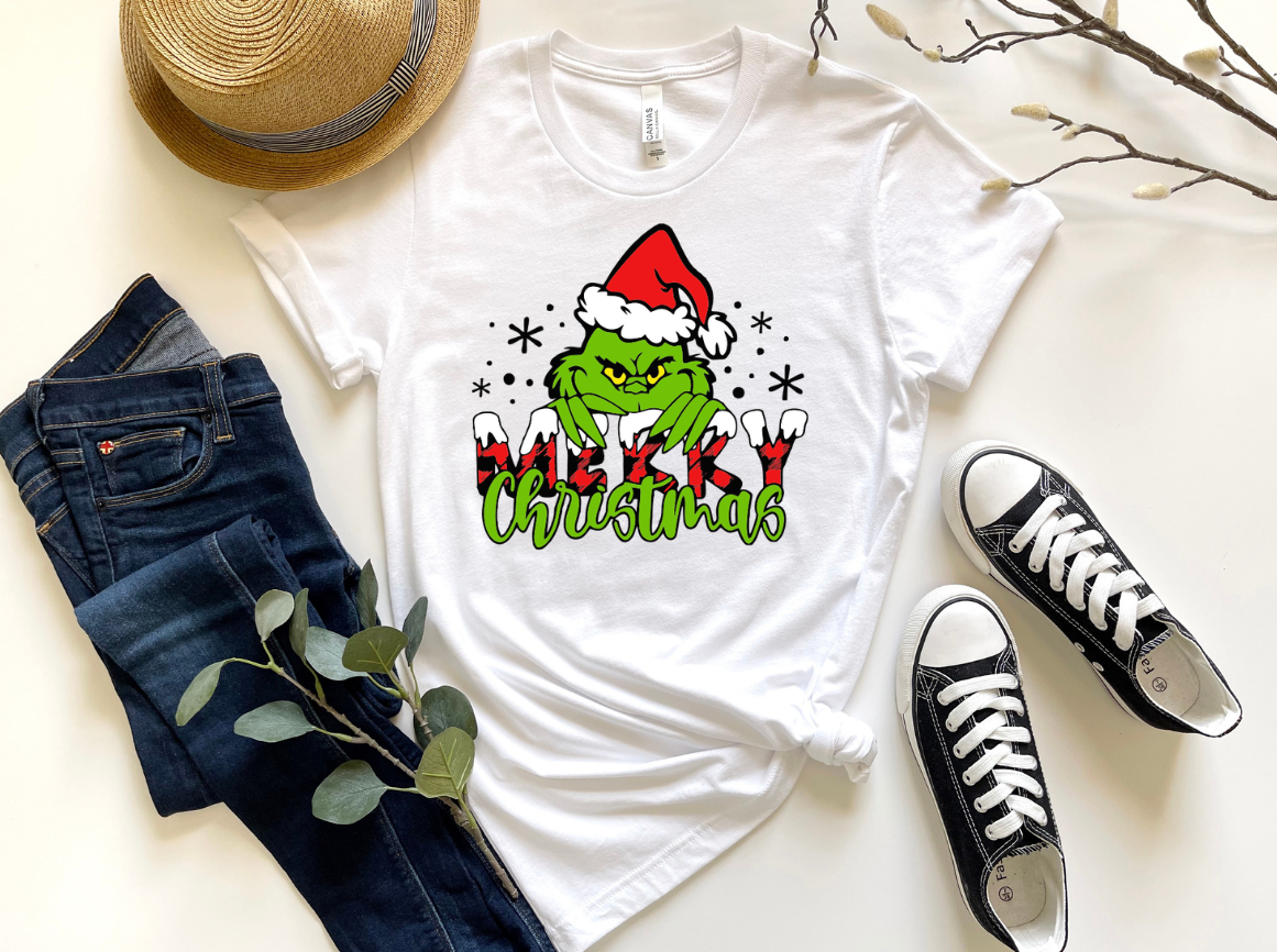 MERRY CHRISTMAS PLAID RED AND GREEN-DTF TRANSFER