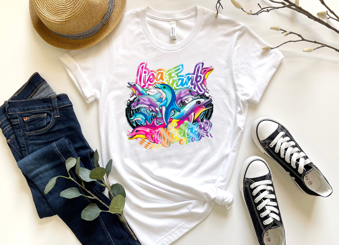 RAINBOW DOLPHIN-DTF TRANSFER