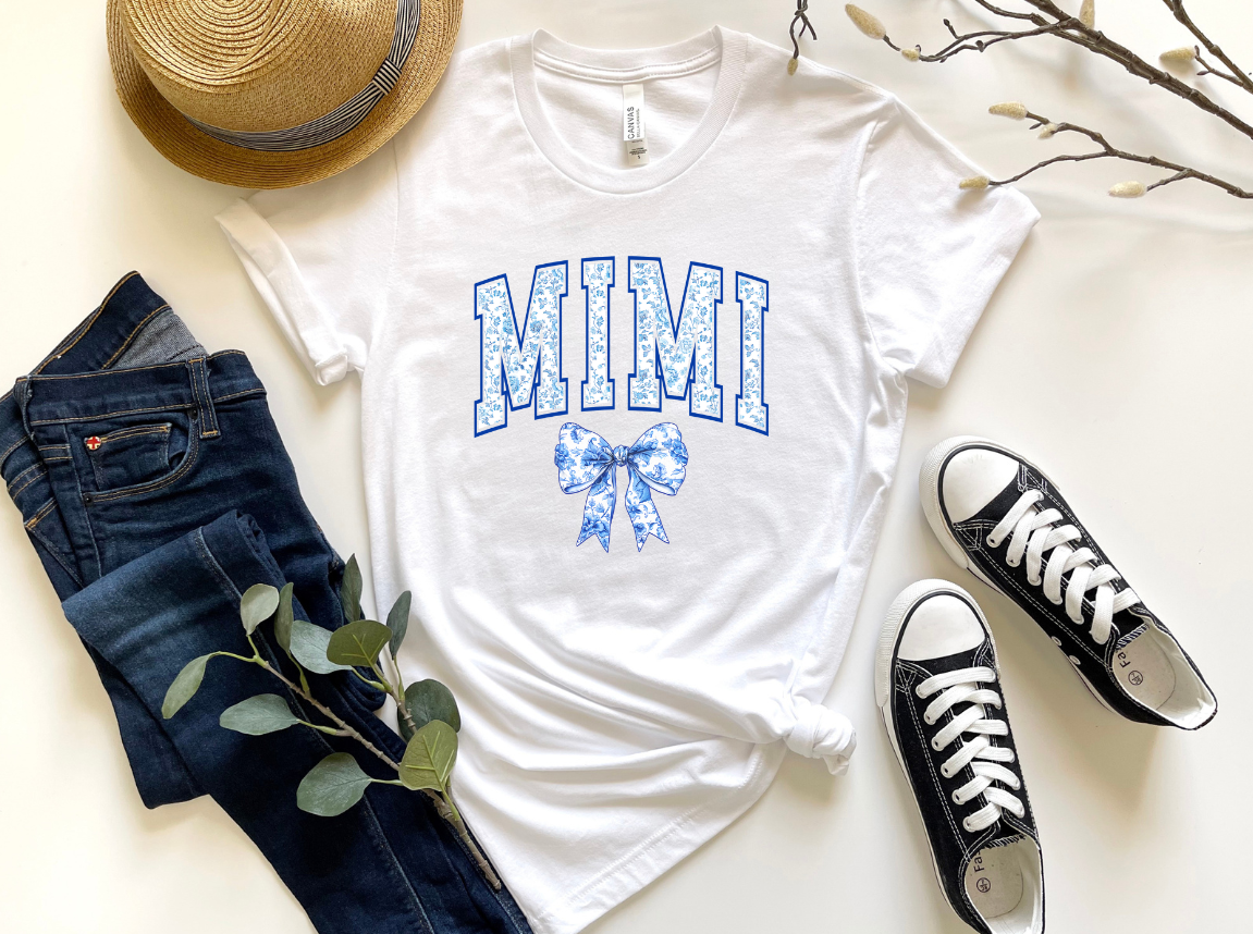BLUE AND WHITE MIMI-DTF TRANSFER
