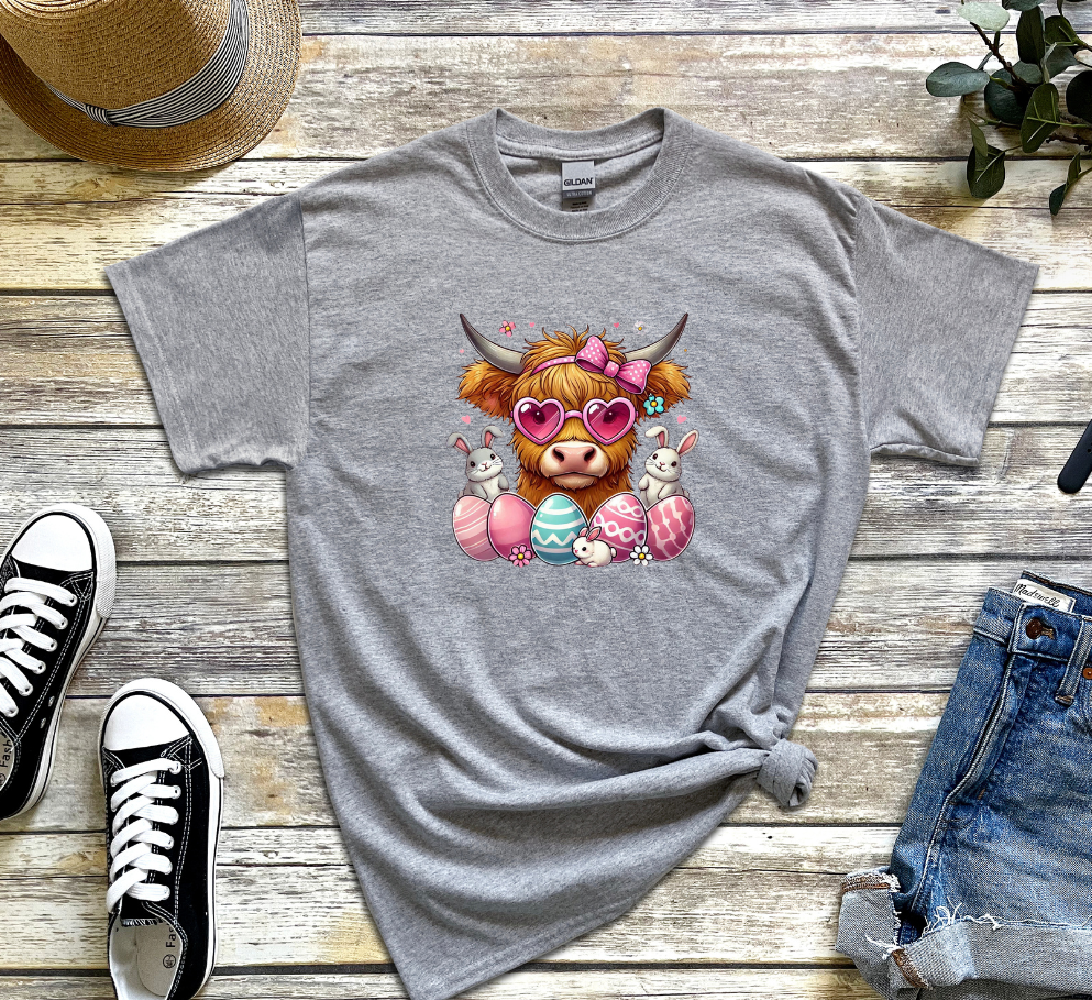 EASTER HIGHLAND COW DTF TRANSFER