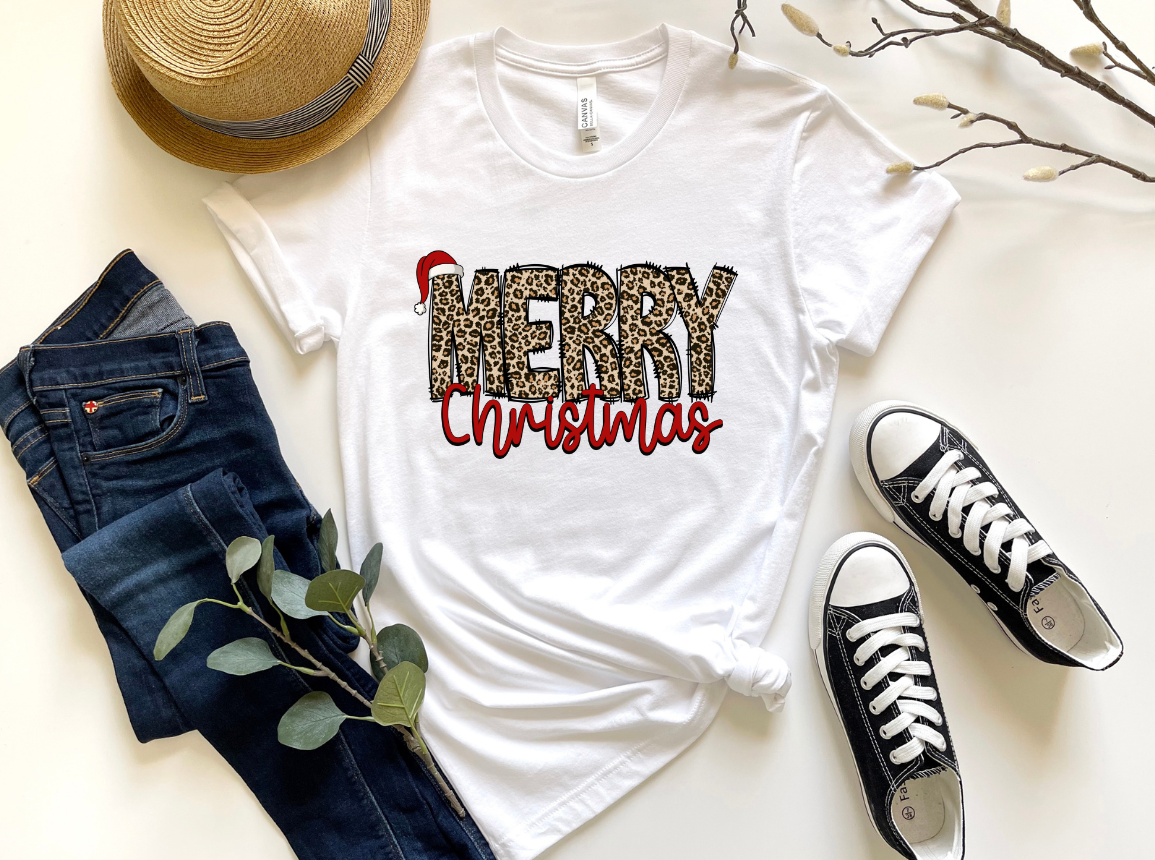 LEOPARD MERRY CHRISTMAS-DTF TRANSFER