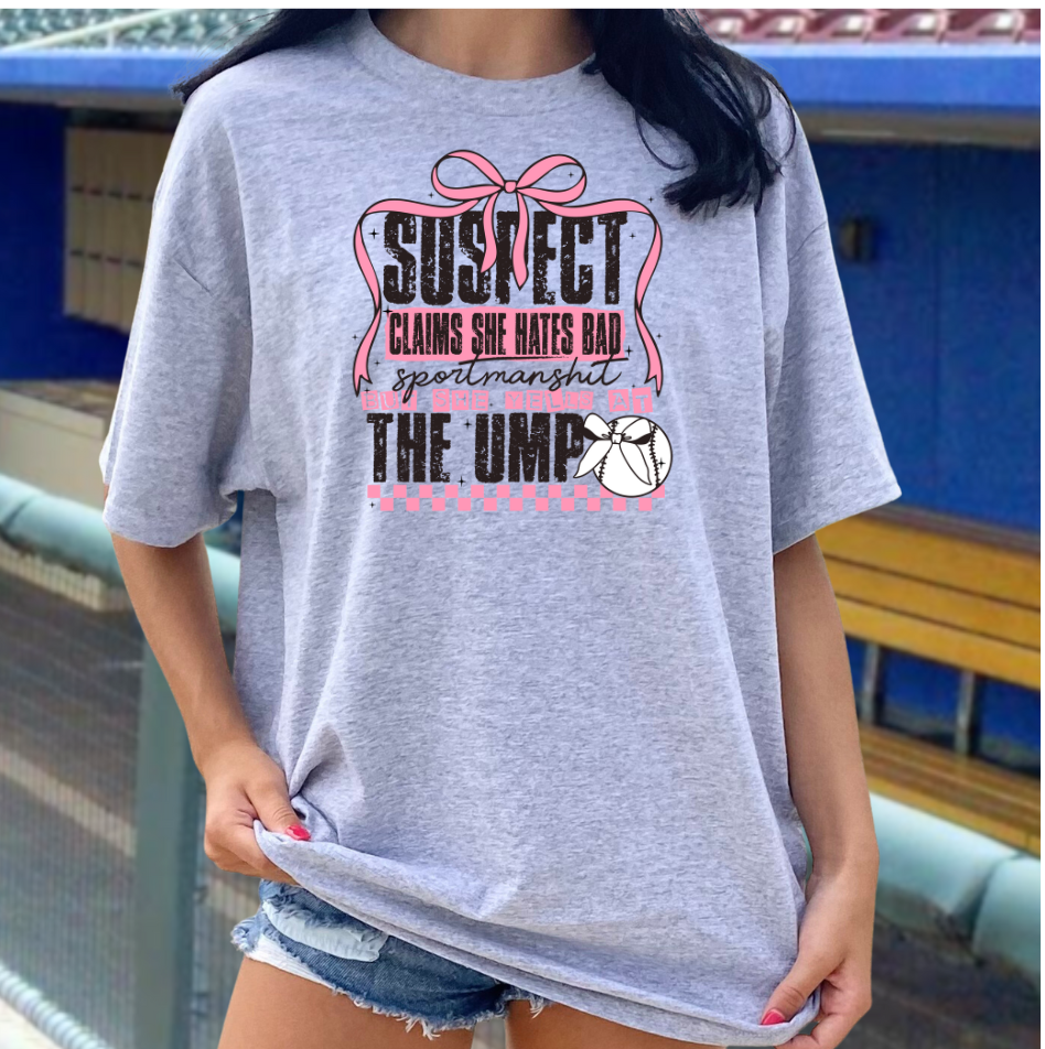 SUSPECT SOFTBALL DTF TRANSFER