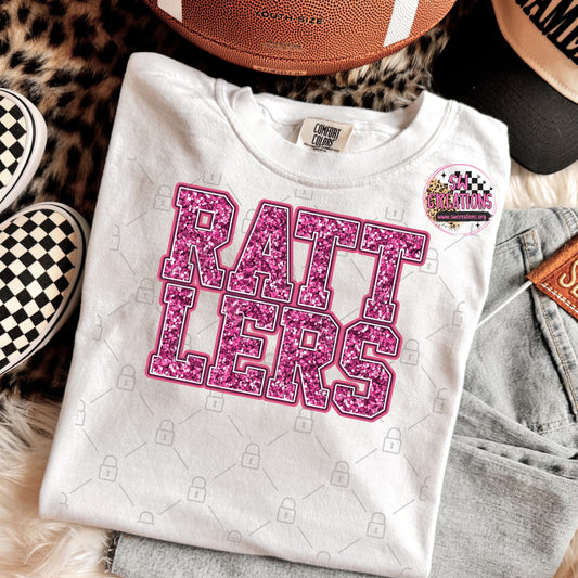 PINK GLITTER RATTLERS TRANSFER