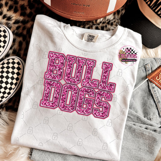 PINK GLITTER BULLDOGS TRANSFER