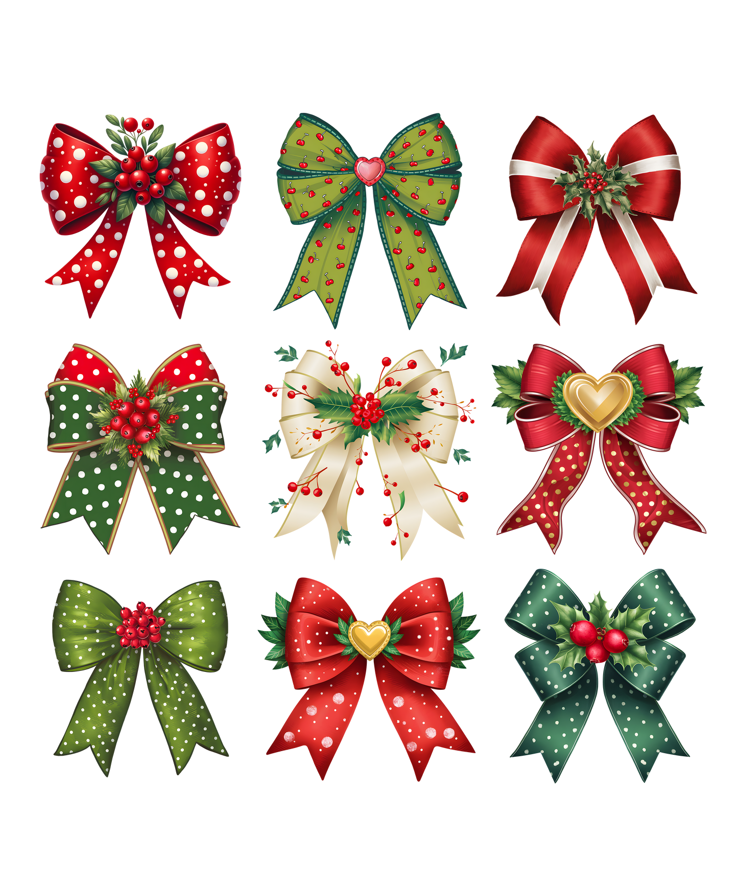 CHRISTMAS BOWS - DTF TRANSFER