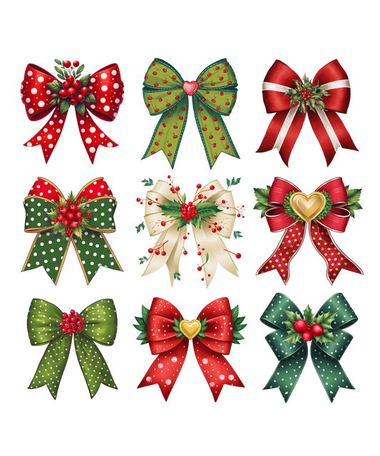 CHRISTMAS BOWS - DTF TRANSFER