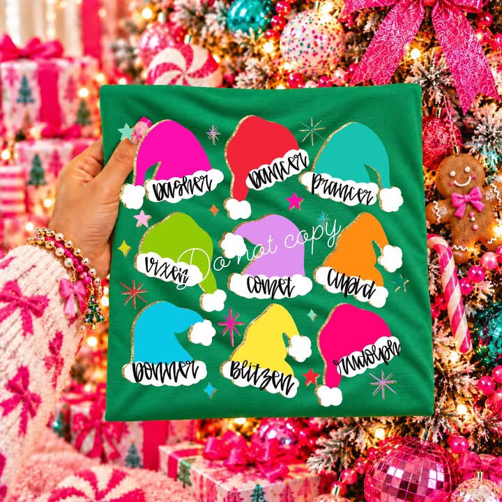 SANTA HATS TRANSFER