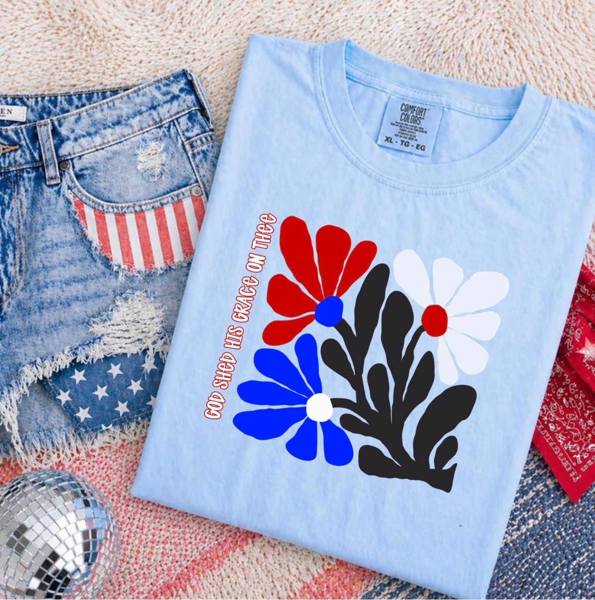 RED WHITE AND BLUE TRANSFER
