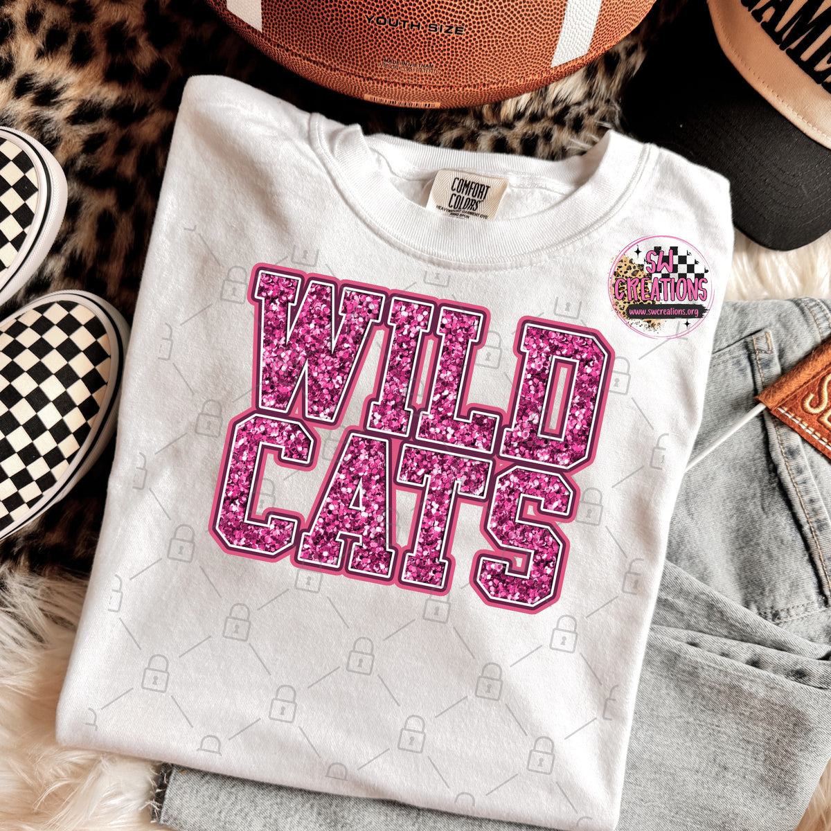 PINK GLITTER WILDCATS TRANSFER
