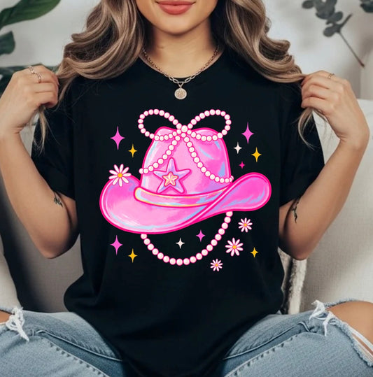 PINK COWBOY HAT TRANSFER