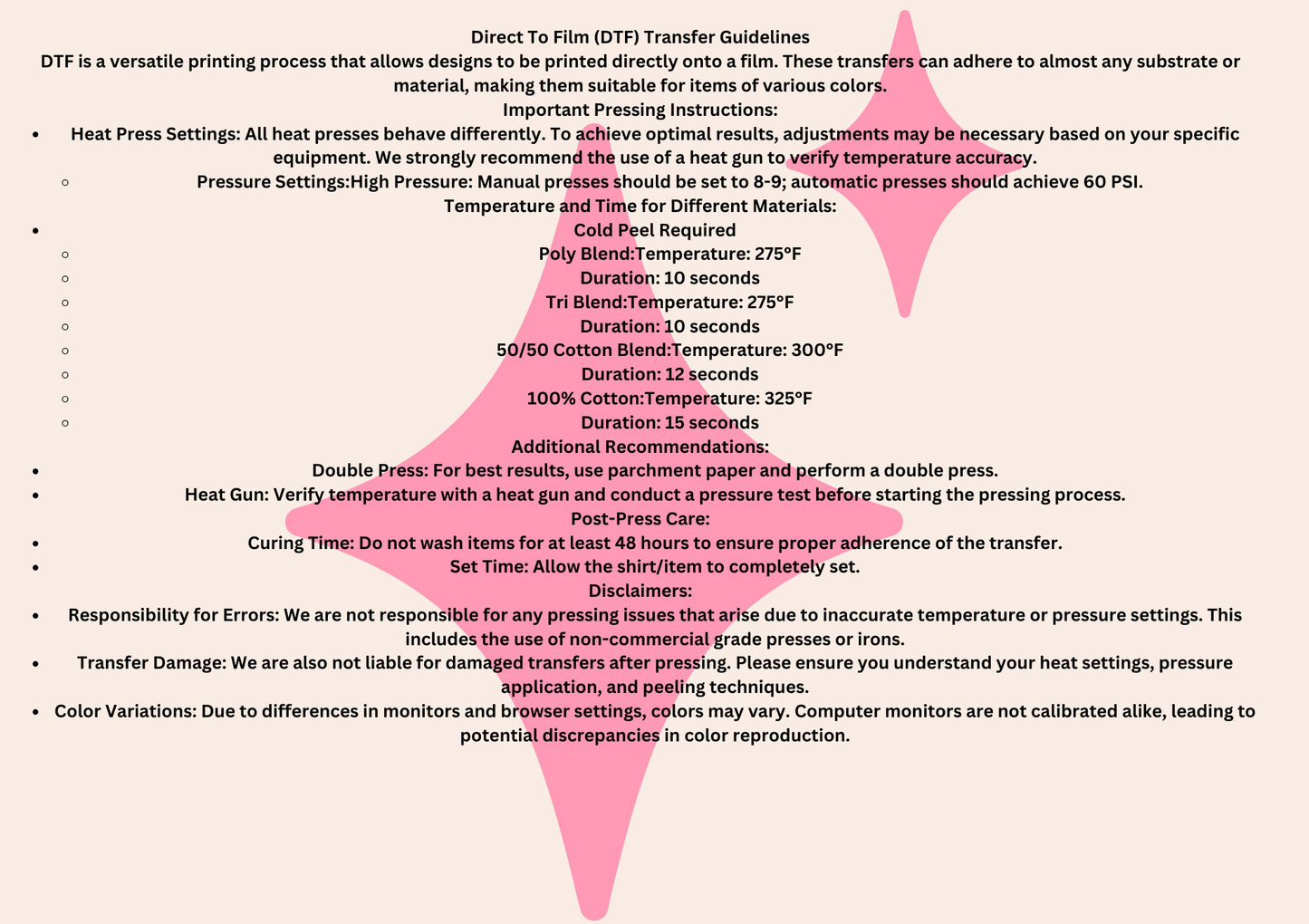 DTF Transfer Guidelines