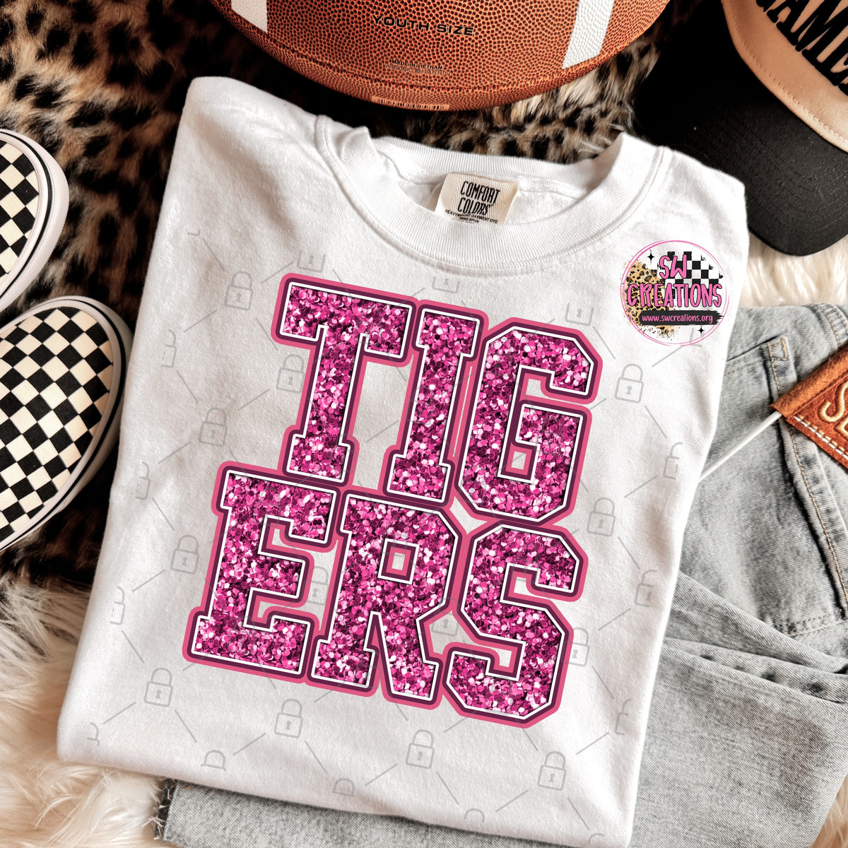 PINK GLITTER TIGERS TRANSFER