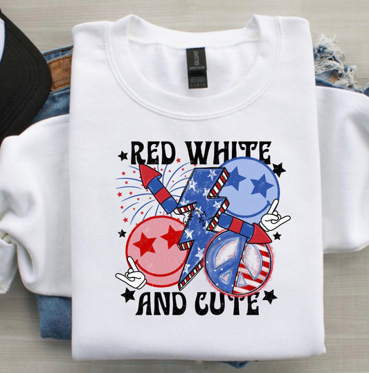 RED WHITE AND CUTE TRANSFER