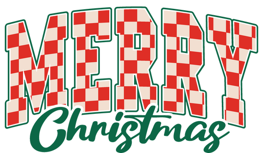 CHECKERED MERRY CHRISTMAS-DTF TRANSFER