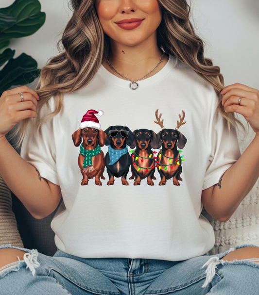 FESTIVE DACHSHUNDS TRANSFER