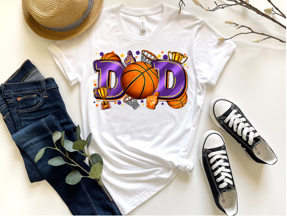 PURPLE BASKETBALL DAD- DTF TRANSFER