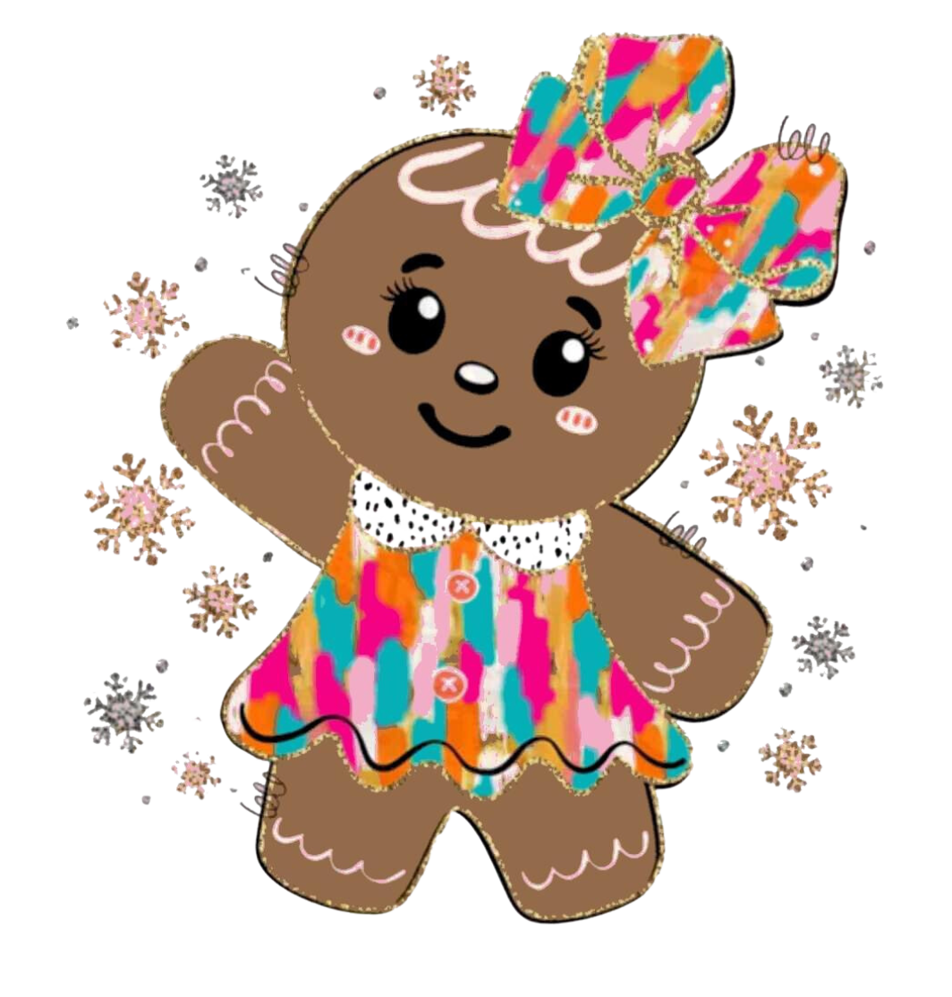 COLORFUL DRESSED GINGERBREAD-DTF TRANSFER