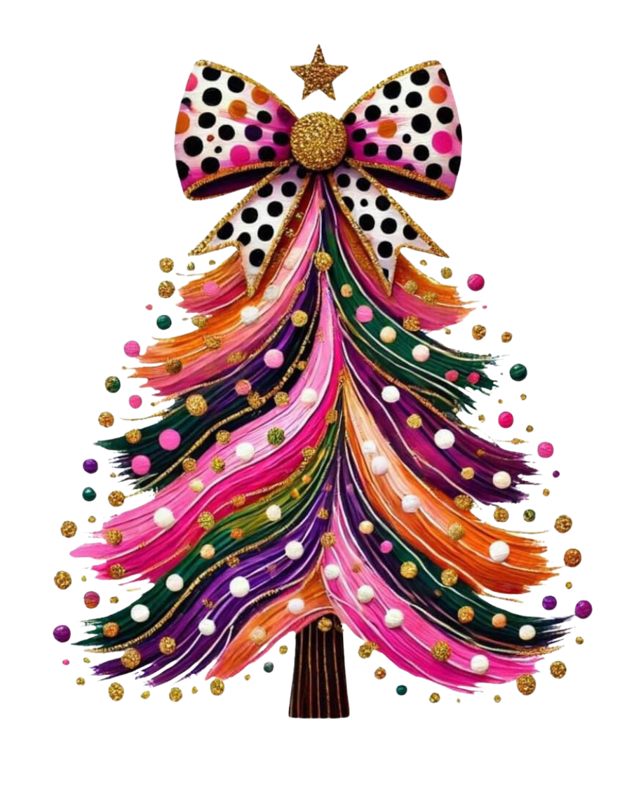 COLORFUL POLKA DOT TREE-DTF TRANSFER