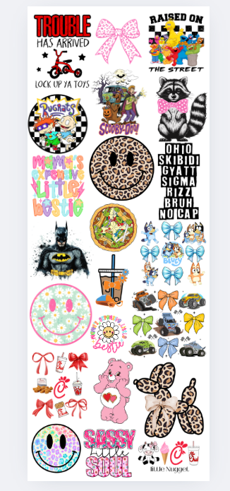 24X 60 Pre- Made kid's gang sheet