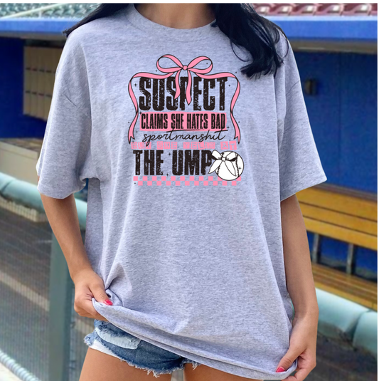 SUSPECT SOFTBALL DTF TRANSFER