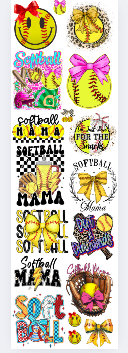 24X 72 Pre- Made Softball gang sheet