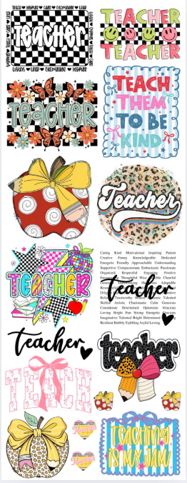 24X 60 Pre- Made Teacher gang sheet
